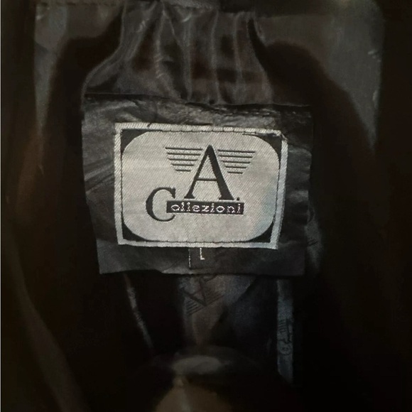 Italian A Collezioni Men's Black Faux Leather Jacket Size Large NWOT - Picture 4 of 4